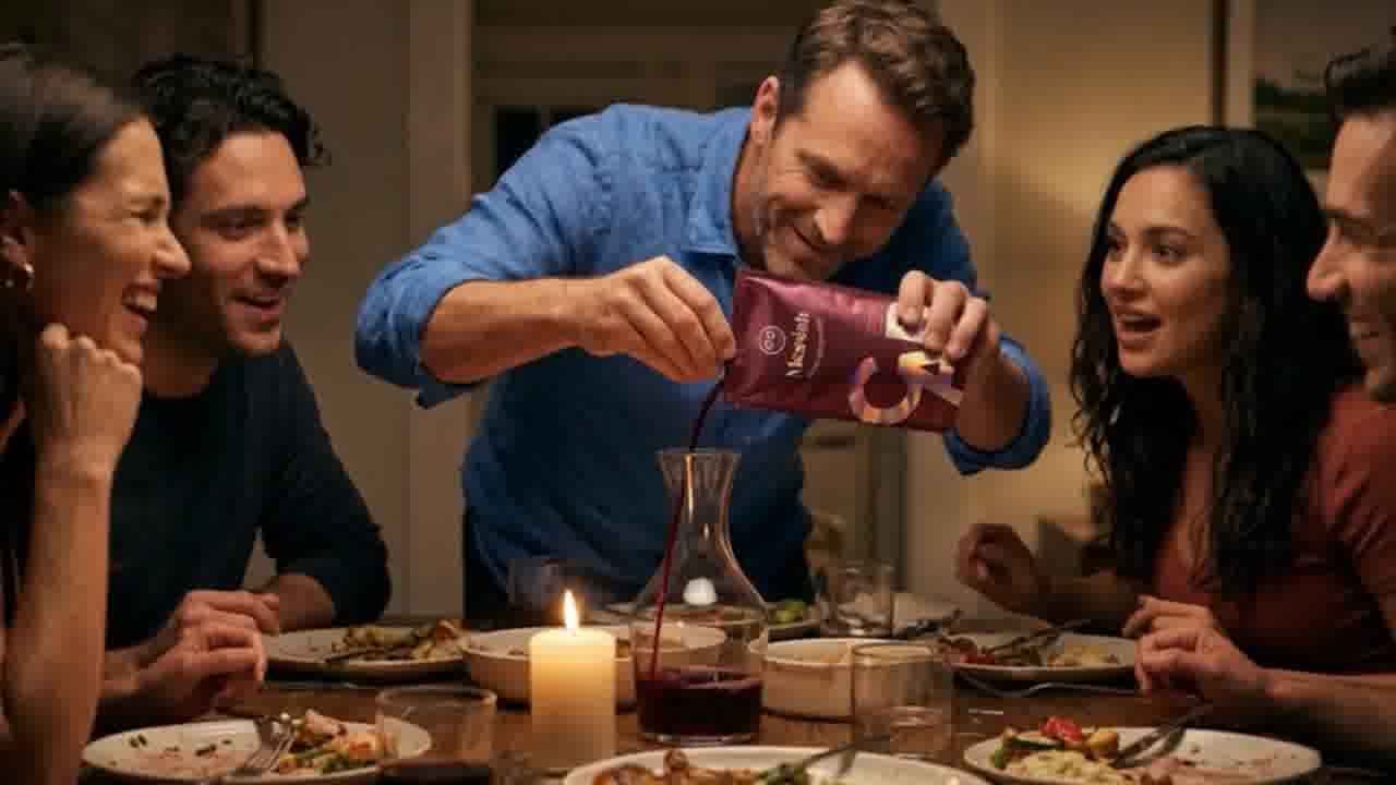 NA Cabernet at the dinner table