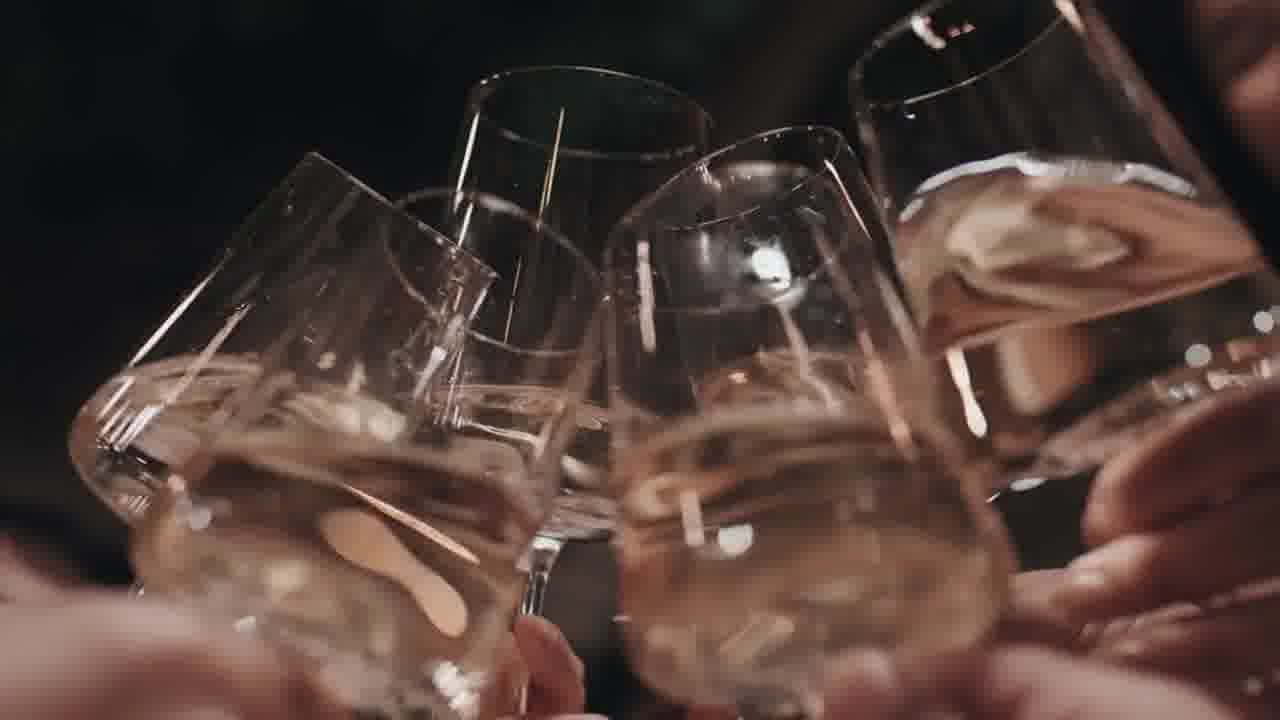 Friends raising glasses